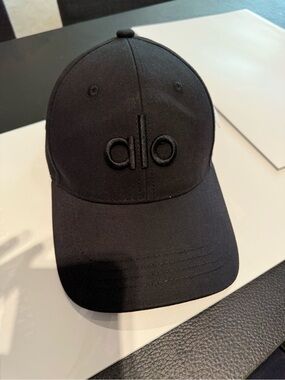 ALO Yoga Black Embroidered Logo  Cap